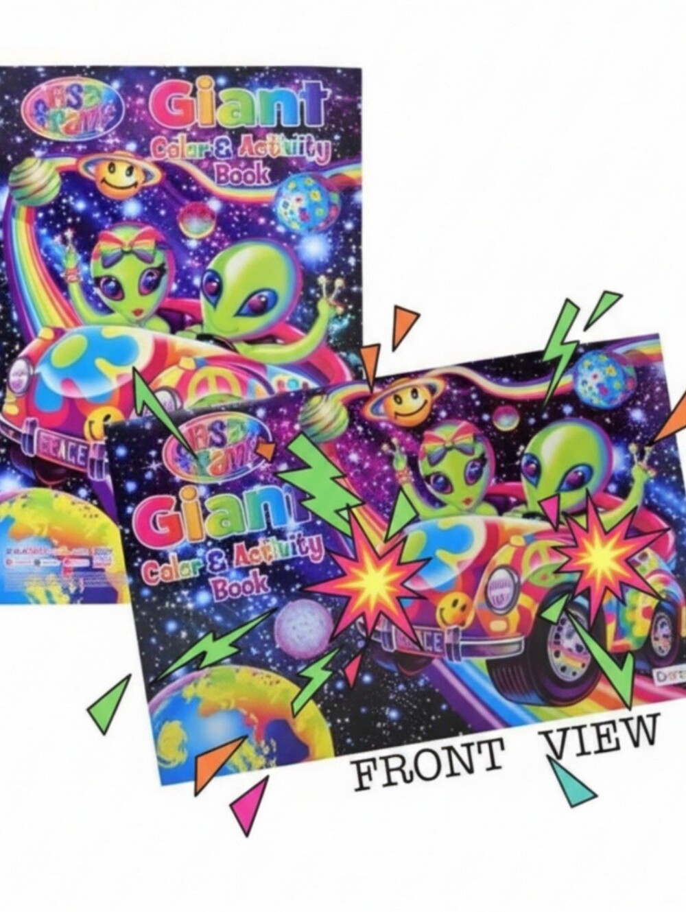 🌈✨️NEW LISA FRANK Out-of-This-World GIANT Color & Activity Book 11" x 16" 👽🪐